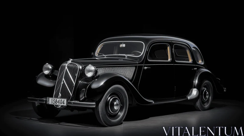 Elegant Classic Black Car in Biedermeier Style | Captivating Chromatic Harmonies AI Image