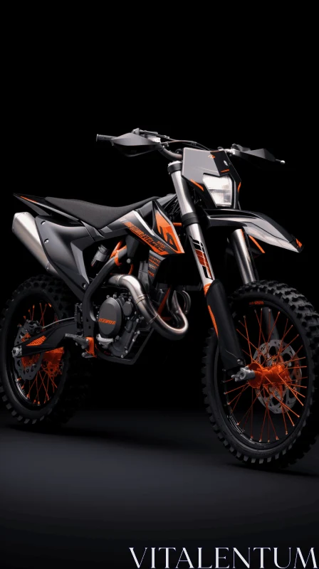 Striking Orange and Black Dirt Bike - Lifelike Renderings AI Image
