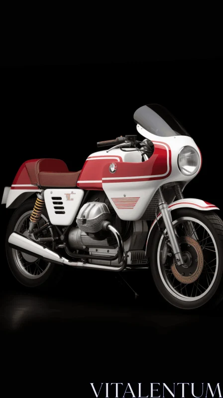 Captivating Red and White Motorcycle - Photorealistic Renderings AI Image