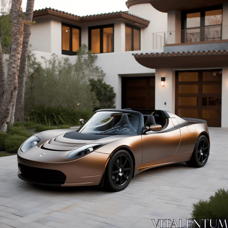 Tesla Evo S3 Electric Roadster - Captivating Bronze and Black Composition AI Image