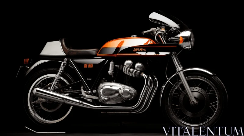 Captivating Motorcycle Artwork on Dark Background AI Image