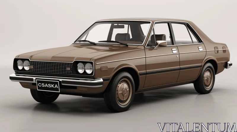 Free Old Brown Car Model | Realistic and Hyper-Detailed Renderings AI Image
