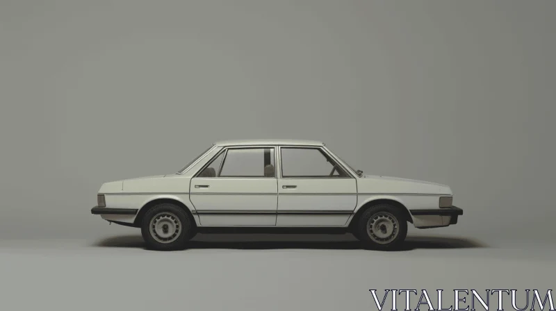 Sleek and Modern White Car on Gray Background AI Image
