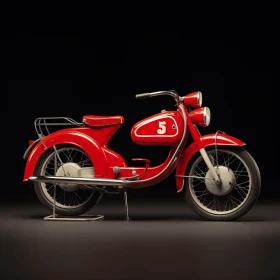 Captivating Red Motorcycle: Contemporary Modernist Photography