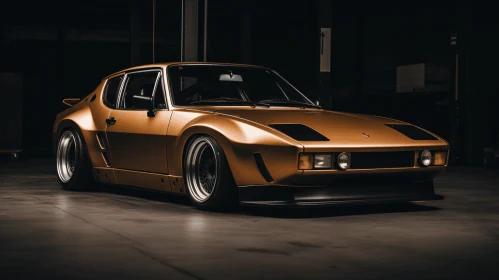 Golden Sports Car in a Garage | Reimagining Traditional Techniques