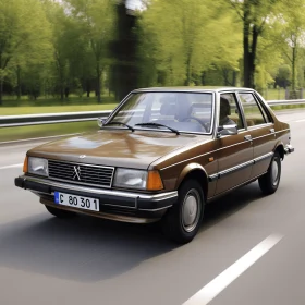 Vintage Car Driving on a Bright Road | Photorealistic Rendering