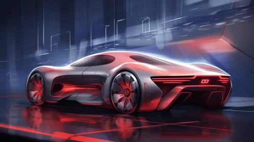 Futuristic Concept Car: Abstract Energy-Filled Illustration