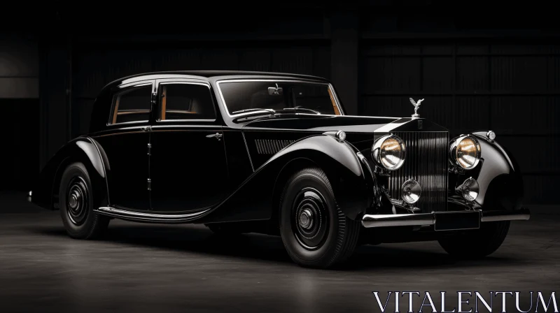 AI ART Vintage Black Car with Intricate Details | Elegance and Opulence