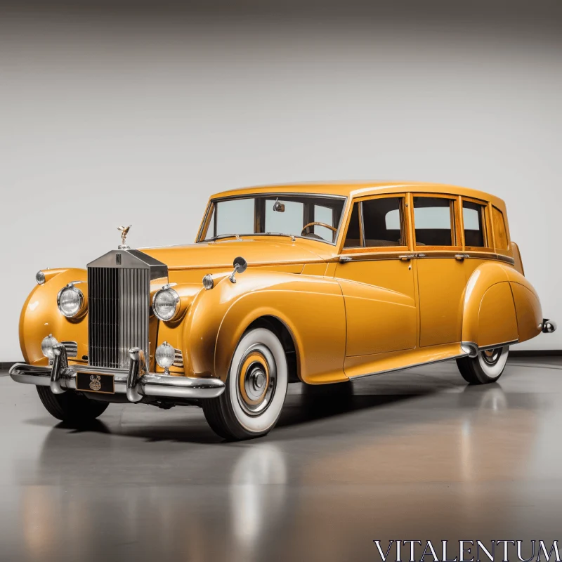 Golden Rolls Royce Limousine: A Captivating Display of Elegance AI Image