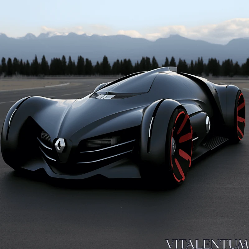 Futuristic Renault GTR Concept Car with Red Exterior - Striking Design AI Image