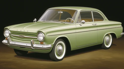 Exquisite Green Classic Car with Hyper-Realistic Detailing