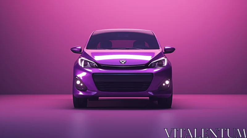 Purple Car in Pink Light | Minimal Retouching | Hyper-Realistic Pop Art AI Image