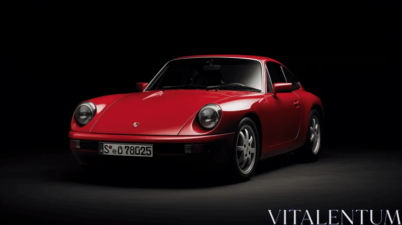 Red Porsche 911: A Captivating Beauty on a Dark Background AI Image