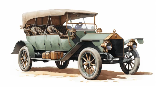 Captivating Antique Car Artwork | Realistic and Hyper-Detailed Renderings