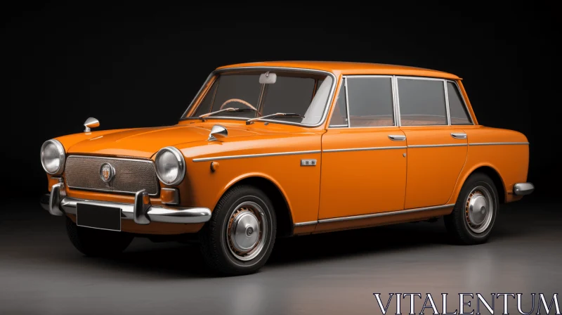 Captivating Orange Classic Car on Dark Background | Realistic Art AI Image