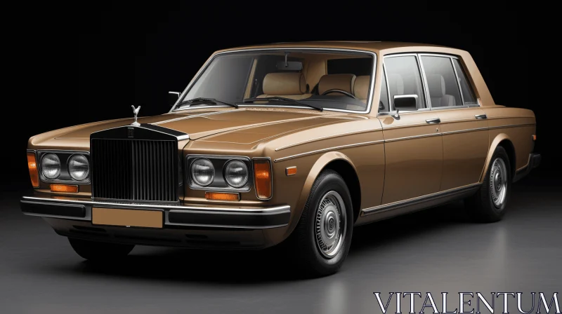 Captivating Rolls Royce Classic in Brown on Black Background AI Image