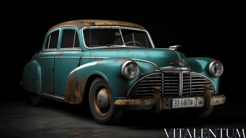 Captivating Image of an Old Rusty Car AI Image