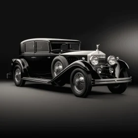 Antique Car on Black Background: Ambient Occlusion and Aristocracy