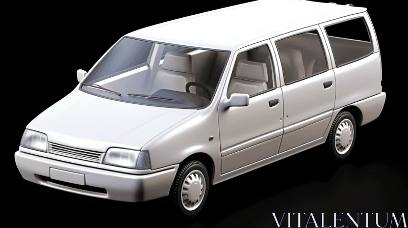 White Van 3D Render | Elegant Design | Hard Surface Modeling AI Image