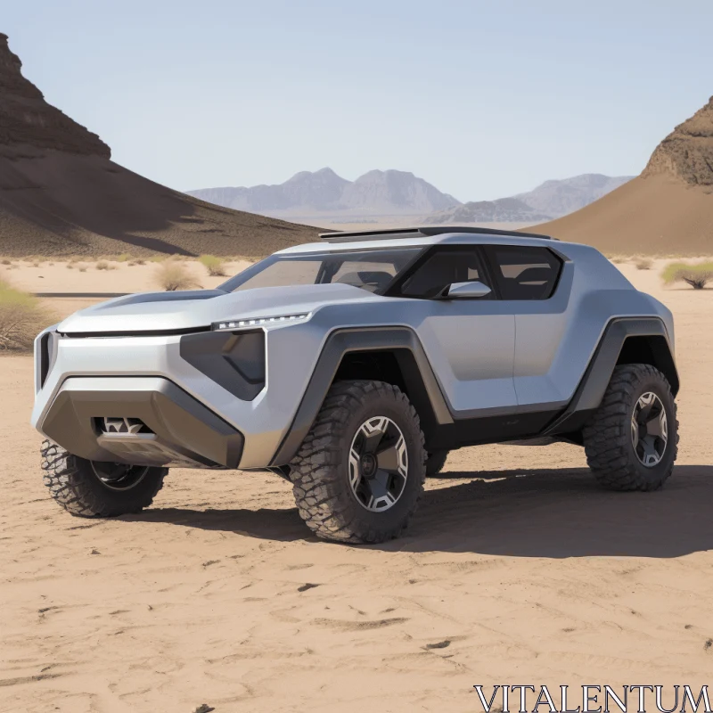 Futuristic Off-Road Vehicle in Desert | Avant-Garde Design AI Image