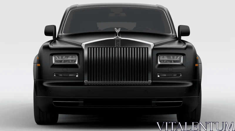 Black Rolls Royce Front View with Woven/Perforated Design - Realistic and Eerie AI Image