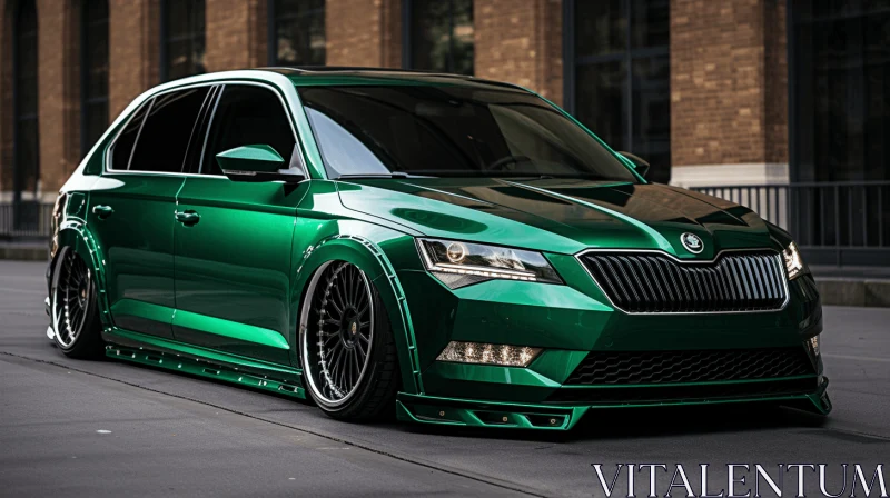Green Skoda Baroque Sci-Fi Art - Intricate Detailing and Rich Color Palette AI Image