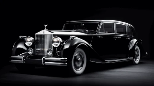 Timeless Nostalgia: Black Vintage Car on a Dark Background