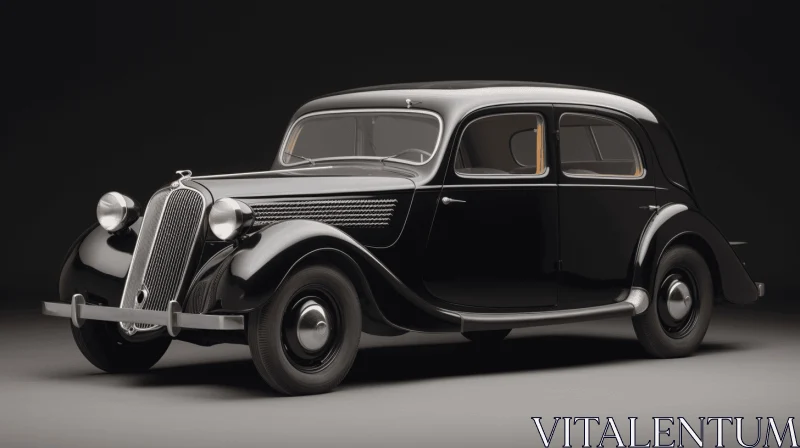 Vintage Car on Gray Background - German Modernism Style AI Image