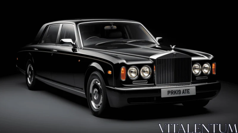 Captivating Gothic Grandeur: Black Rolls Royce Car on Dark Background AI Image