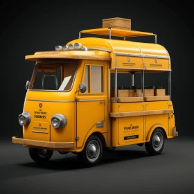 Captivating Image of an Old Yellow Food Truck with Timeless Elegance