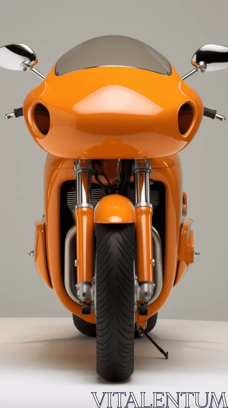 Orange Motorcycle Profile on White Background | Intense Close-up AI Image
