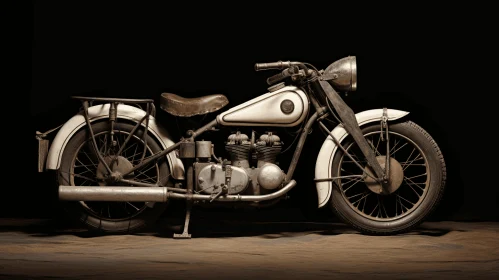 Antique Motorcycle on the Floor: Mesmerizing Optical Illusion