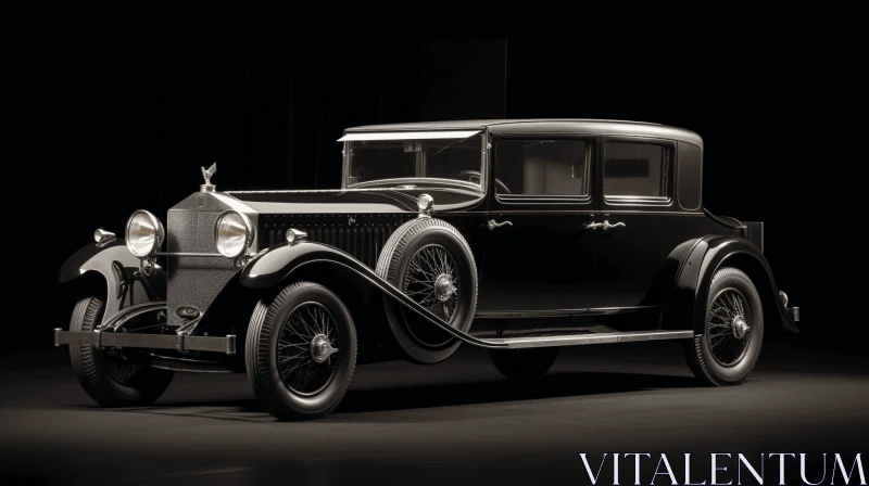 Antique Car: Timeless Beauty in Monochromatic Splendor AI Image