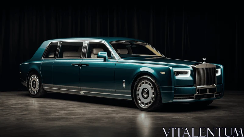 Blue Rolls Royce Phantom on Dark Black Background | Sublime and Macabre Art AI Image
