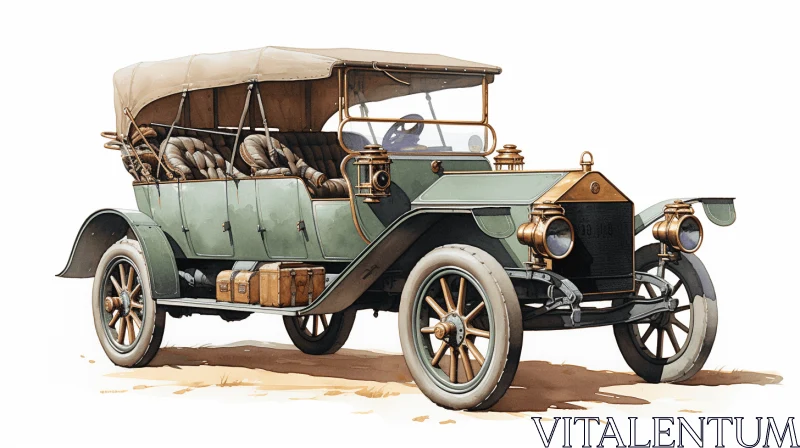 Captivating Antique Car Artwork | Realistic and Hyper-Detailed Renderings AI Image