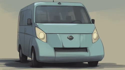 Muted Colors Sketch of a New Generation Van | Digital Painting