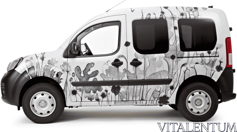 Flower Design Van Inspired by Norwegian Nature | Organic Biomorphism AI Image