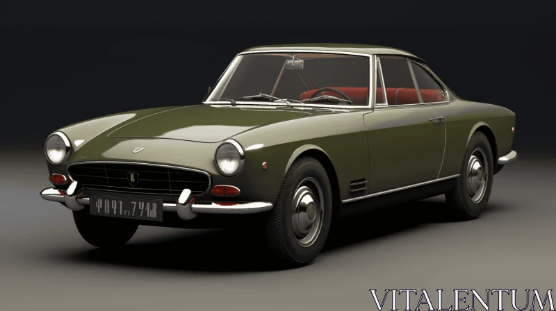 AI ART Green Classic Sports Car: Free 3D Model Download