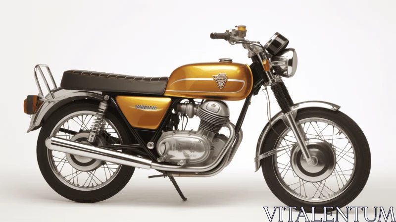 Gold Colored and Grey Motorcycle: Modern Aesthetic and Photorealistic Detail AI Image