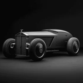 Black Car Concept with Unique Character Design and Vintage-Inspired Style