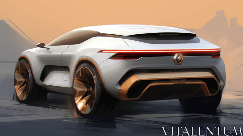 Renault Vigo Concept Artwork: Delicate Washes and Bronze Tones AI Image