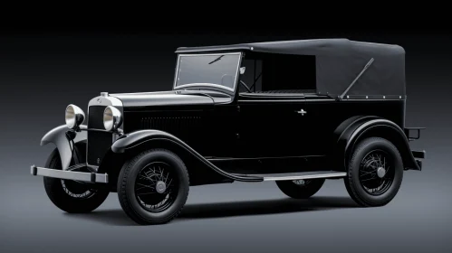Intricate and Realistic Antique Car on Grey Background
