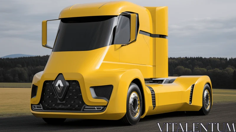 Renault Futuristic Truck: Classical Symmetry and Realistic Detailing AI Image