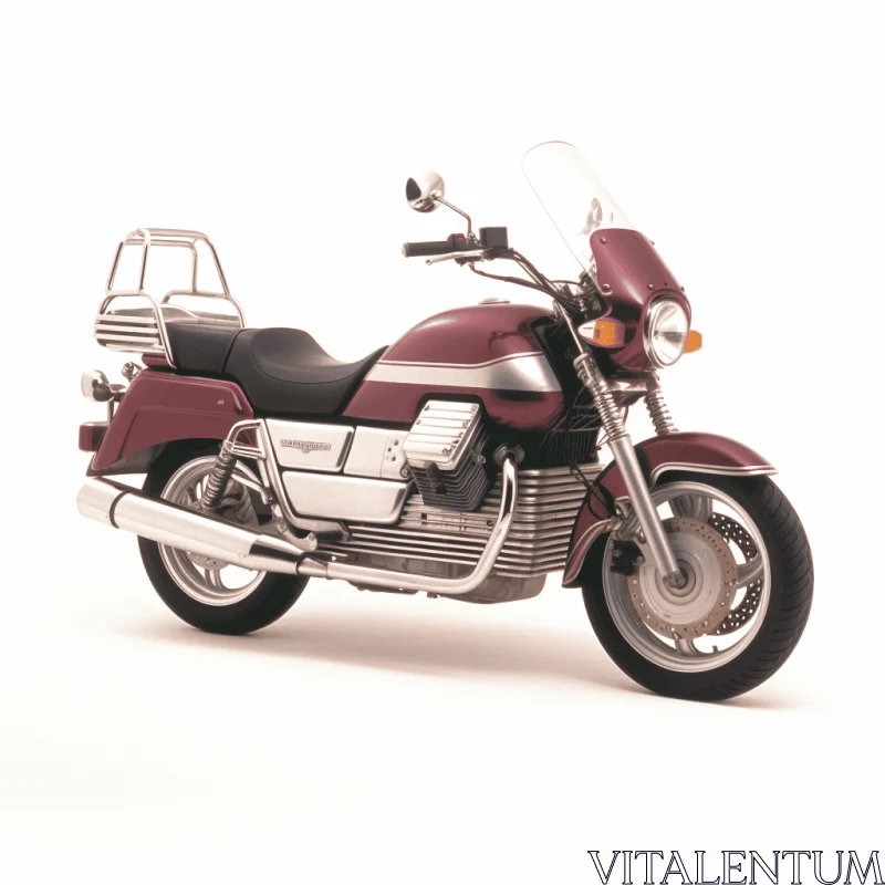 AI ART Maroon Motorcycle on Black and White Background | 1980s Style