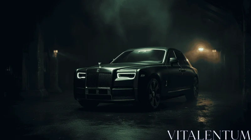 Elegant Rolls Royce Phantom Car on a Dark Night | Industrial Light and Magic AI Image