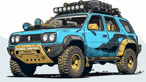 Captivating Nissan Adventurer Illustration | Pop Art-Inspired Design