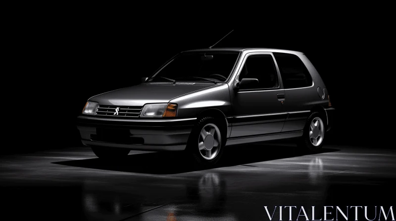 Sleek Black Car in 1980s Style | Photo-Realistic Techniques AI Image