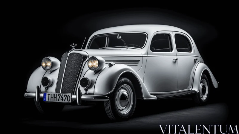 Vintage Car in Black and White | Traditional Techniques | Precise and Sharp AI Image