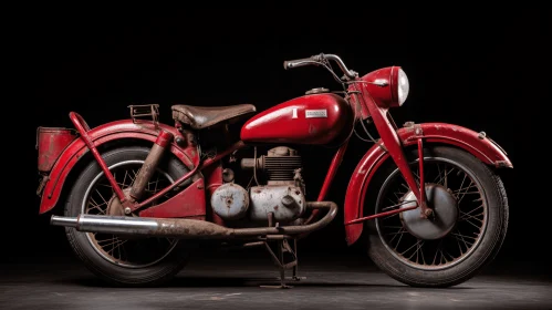 Captivating Red Motorcycle on Dark Background | Artistic Photography