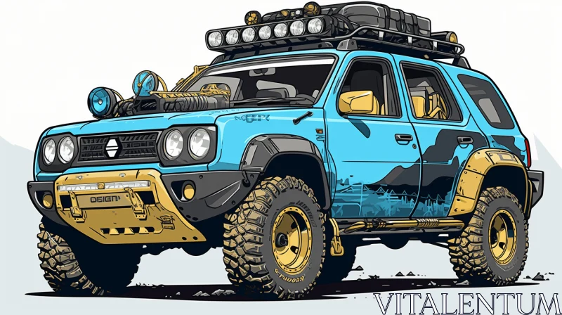 Captivating Nissan Adventurer Illustration | Pop Art-Inspired Design AI Image